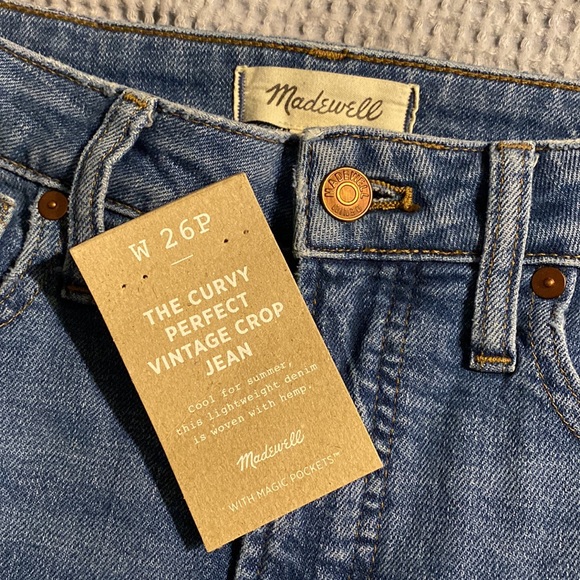 Madewell Womens the Curvy Perfect Vintage Crop Jean Sandford Wash 26P Petite - Picture 1 of 8